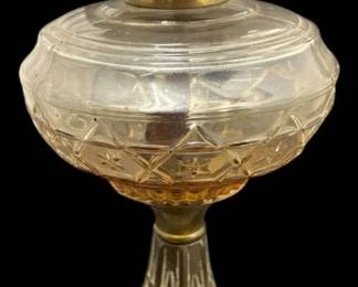 Vintage Metal Base Glass Oil Lamp