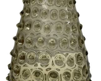 Smoky Colored Glass Hobnail Vase