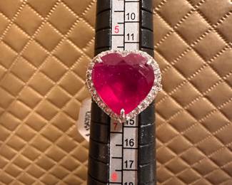 Heart Ring Size 7 Sterling Silver 925 $12.00