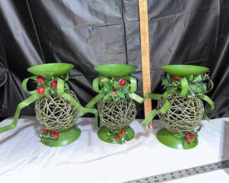 3 Metal 10" Candleholders $24.00