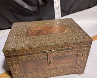 Wood and Metal Box filled with Meditation Balls $50.00