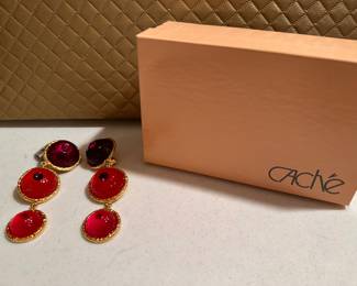 Red Dangle Clip Earrings $3.00