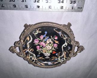 Hua Rong Tang porcelain and brass Tray $28.00