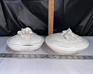 2 Covered Bowls Unmarked $14.00