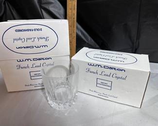 W.M. Dalton French Lead Crystal 4 Glasses New $25.00