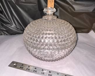 Hobnail Glass Covered Piece $18.00