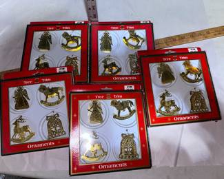 5 Boxes of Trim Tree Ornaments $15.00