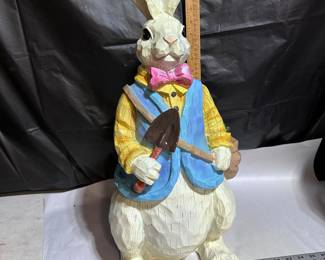23" Resin Bunny with Gardening Tools $25.00