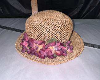 Purple Floral Hat $6.00