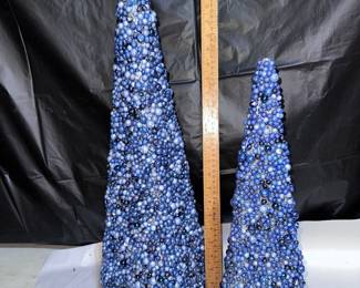 2 Blue Beaded Trees $8.00