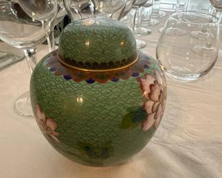Antique cloisonné floral pattern ginger jar 1920’s.