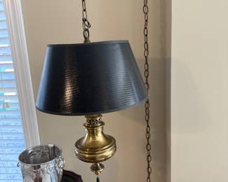 Mid century brass hanging lamp