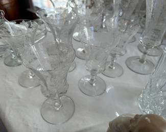 Vintage Cambridge Rose Point set of 6. 5 3/4” tall. RARE