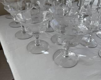 Rare set of 9 vintage Cambridge rose point sherbet glasses
