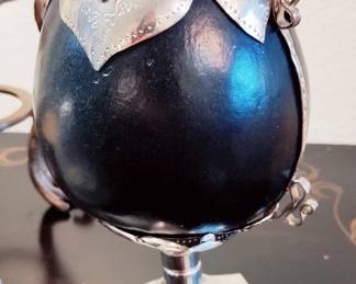 ANTIQUE CALABAZA CUP, WITH SILVER, USED TO DRINK YERBA MATE IN SO. AMERICA
