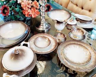 Antique Bavarian China - "EBERTHAL" - 12 PLACE SETTINGS