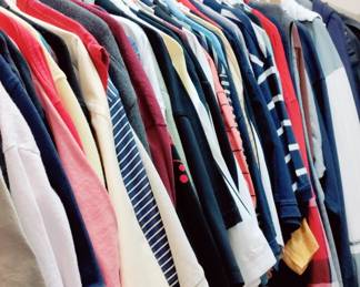 MEN'S T'S, POLO'S, JACKETS, SWEATERS, XXL, XXXL, DESIGNER LABELS - RALPH LAUREN, TOMMY, JOS BANKS,  MORE, LOUGHEED MARTIN JACKET, JASSM SHIRTS & JACKETS