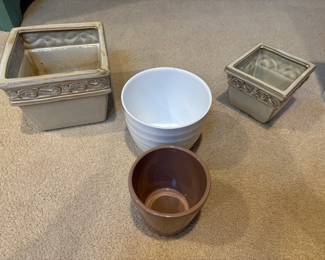 Assorted planter pots.