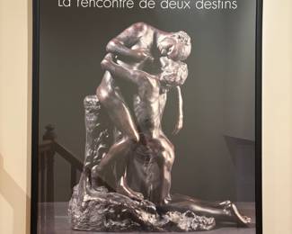 LARGE (about 36" by ?52") framed Rodin print from Paris.