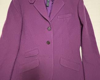 Size 10 Ralph Lauren 100% wool blazer, purple