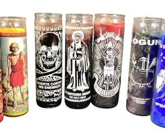 ANMC762 Altar Devotional Candle Lot Seven total candles