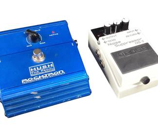 ANMC758 Two Guitar Pedal Lot 1	Rocky Ron hush noise reduction effects FX pedal & BOSS NS-2 noise suppressor