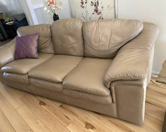 Leather Sofa (some cat markings) $ 190.00