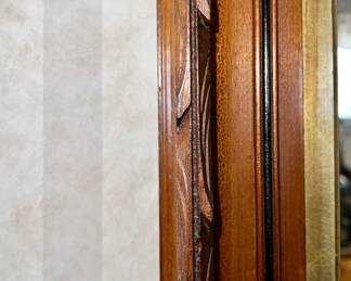 Detail of wood mirror frame
