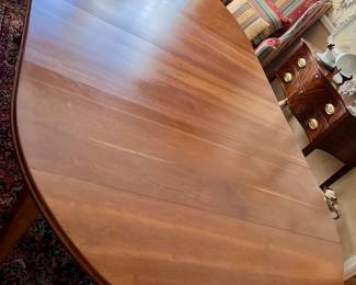Cherry drop leaf dining table with two leaves inserted
