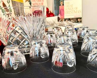 Gorham crystal punchbowl with 15 crystal cups