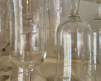 Vintage etched stemware