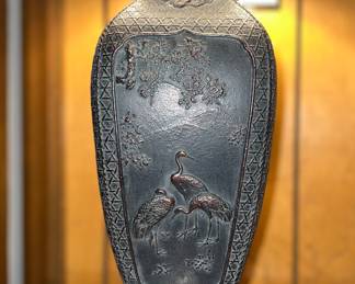 Detail view of metal lamp
