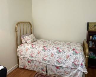 Vintage brass twin bed with brass rails