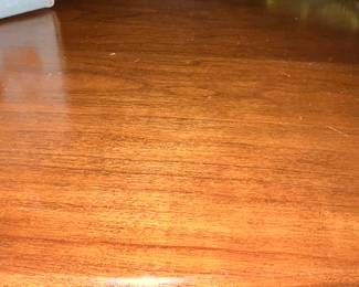 Top view of oval coffee table