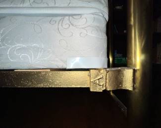 Detail view of brass rails