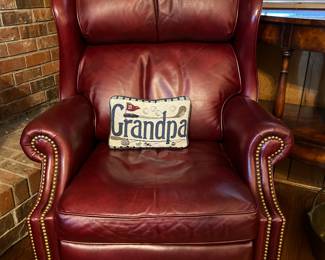 Hancock & Moore leather wingback recliner
