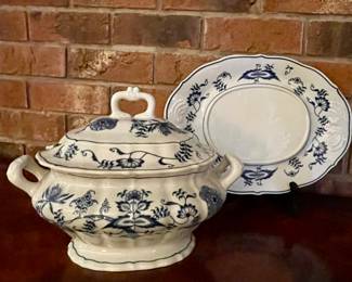 Blue Danube soup tureen and underplate