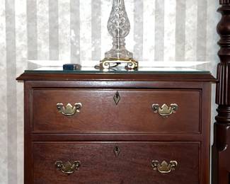 Craftique bedside chest (commode) w/crystal lamp