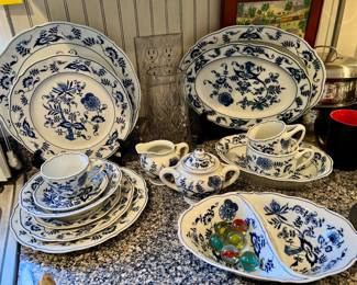 Blue Danube dinnerware and serving pieces