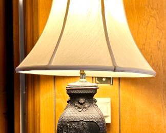 Asian metal table lamp