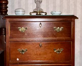 Craftique bedside chest (commode) & crystal lamp - second set