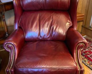 Hancock & Moore leather wingback recliner