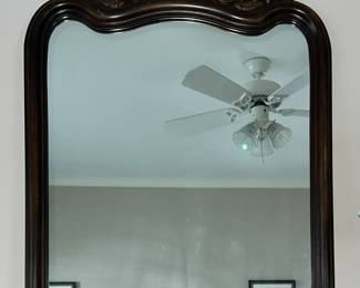 Antique carved wood mirror