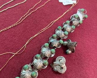 Mexican silver and jade