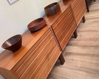 Teak and walnut bowls