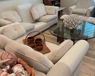 Contemporary white sofas