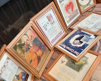 Genuine original labels framed