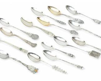 Lot 1062 Sterling Silver Demitasse Travel Souvenir Spoons
