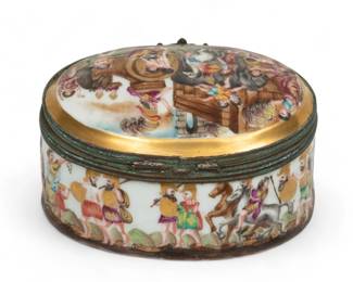 Lot 1094 Capo De Monte (Italy) Porcelain Hinged Oval Box, Ca. 19th