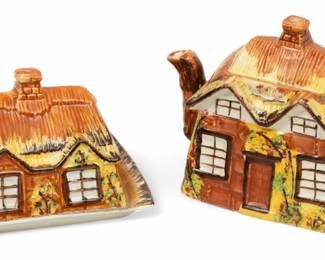 Lot 1093 Grysdre "Price" Cottage Ware Tea Pot And Cheese Keeper